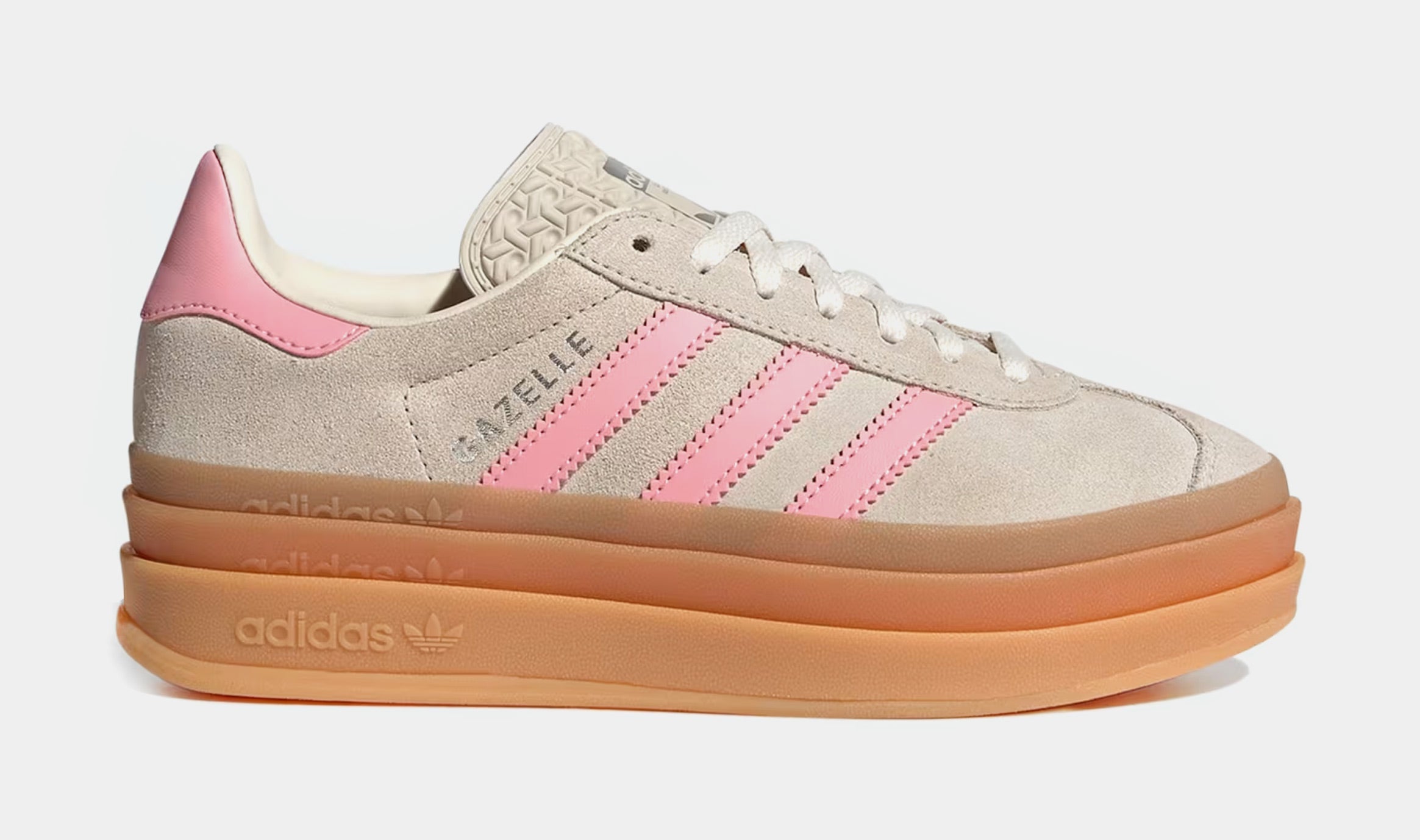 Gazelle Bold Grade School Lifestyle Shoes (Beige/Semi Pink/Cream White)
