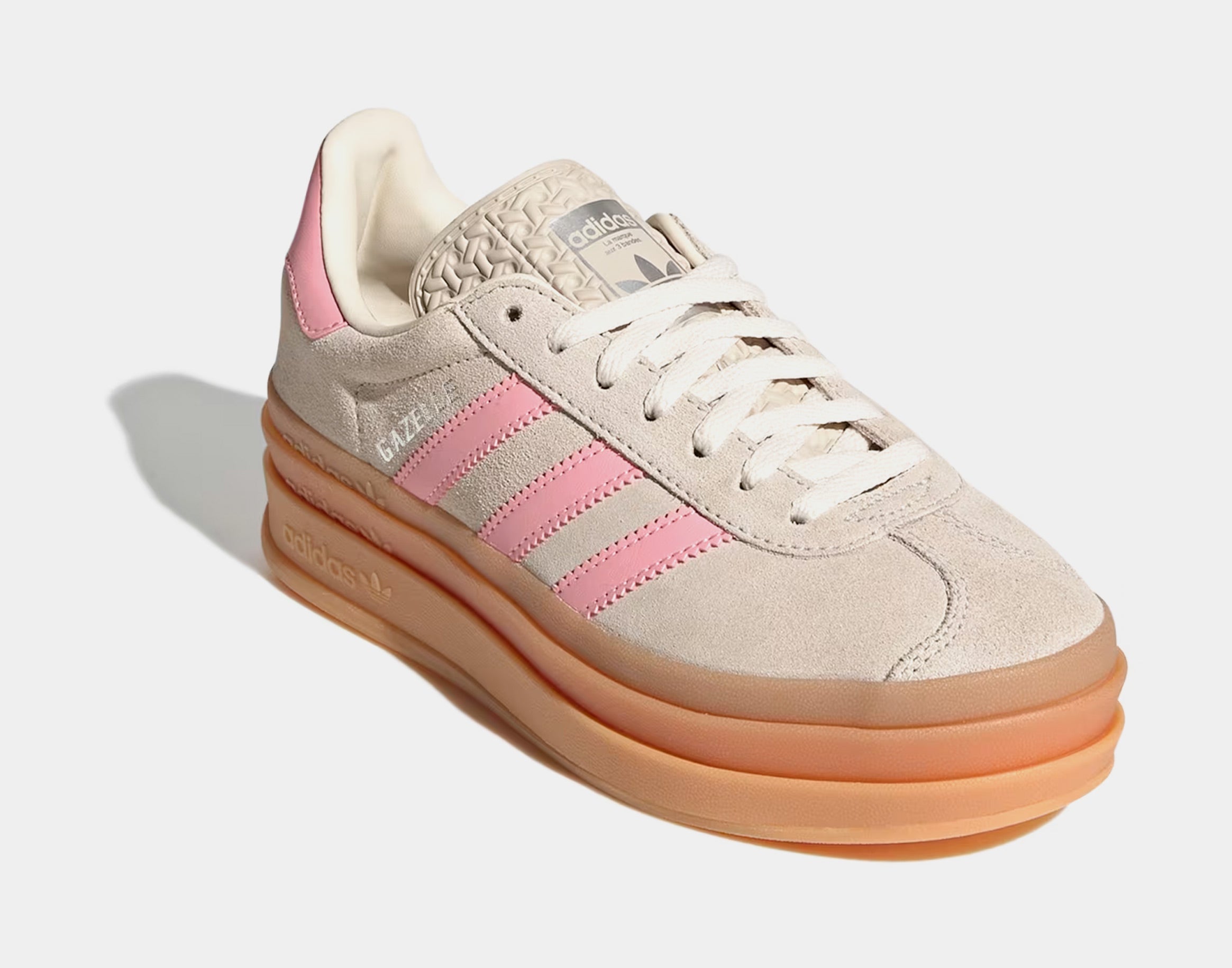 Gazelle Bold Grade School Lifestyle Shoes (Beige/Semi Pink/Cream White)