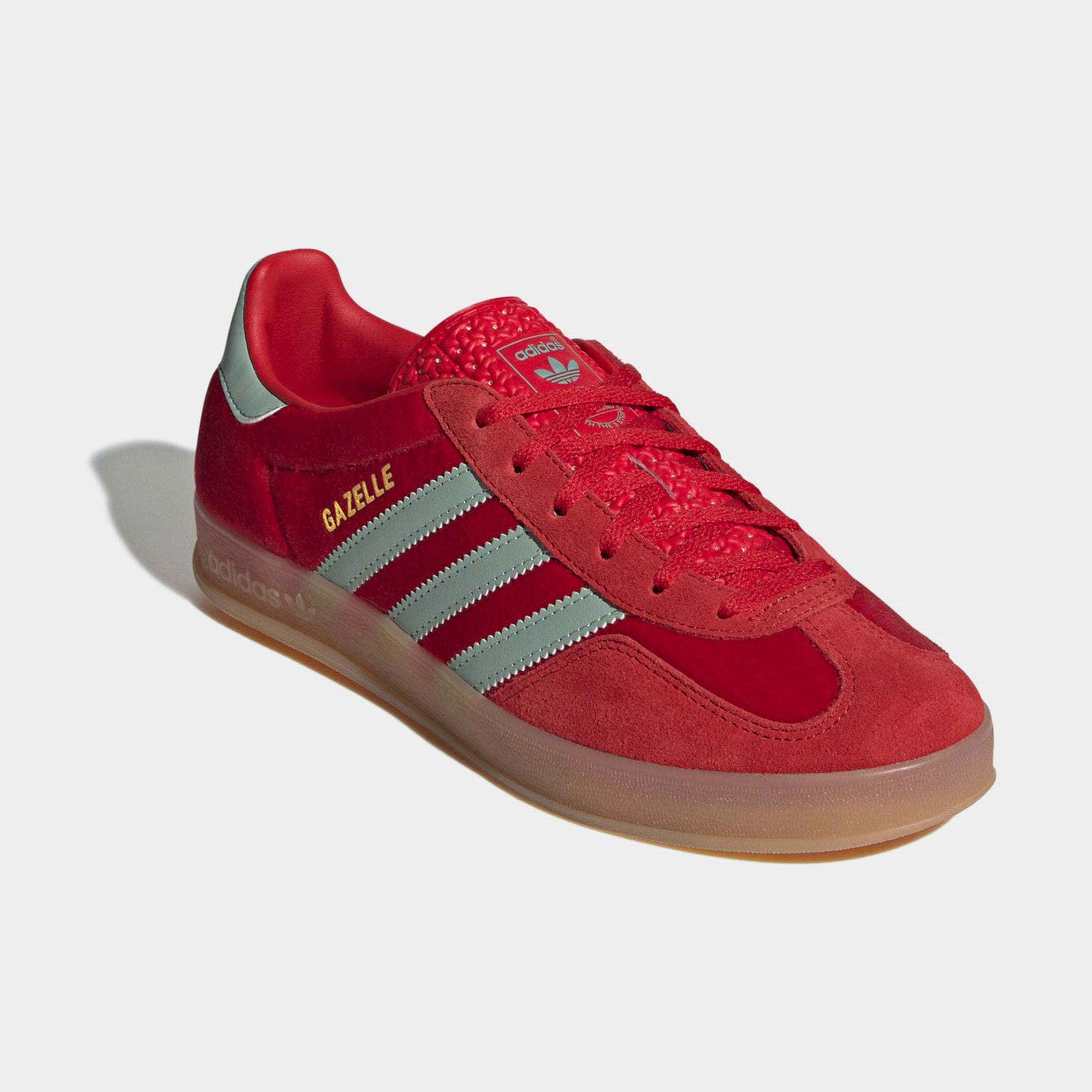 Gazelle Indoor Womens Lifestyle Shoes (Scarlet/Hazy Green/Gum)