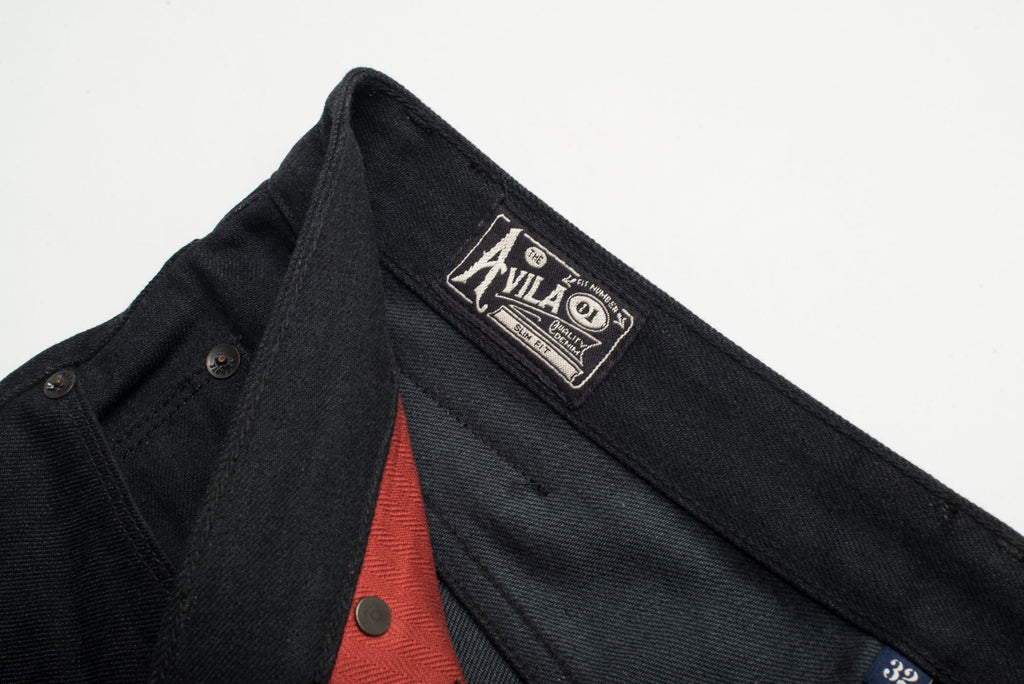Avila Slim Taper Raw 14.25 Ounce Black Grey