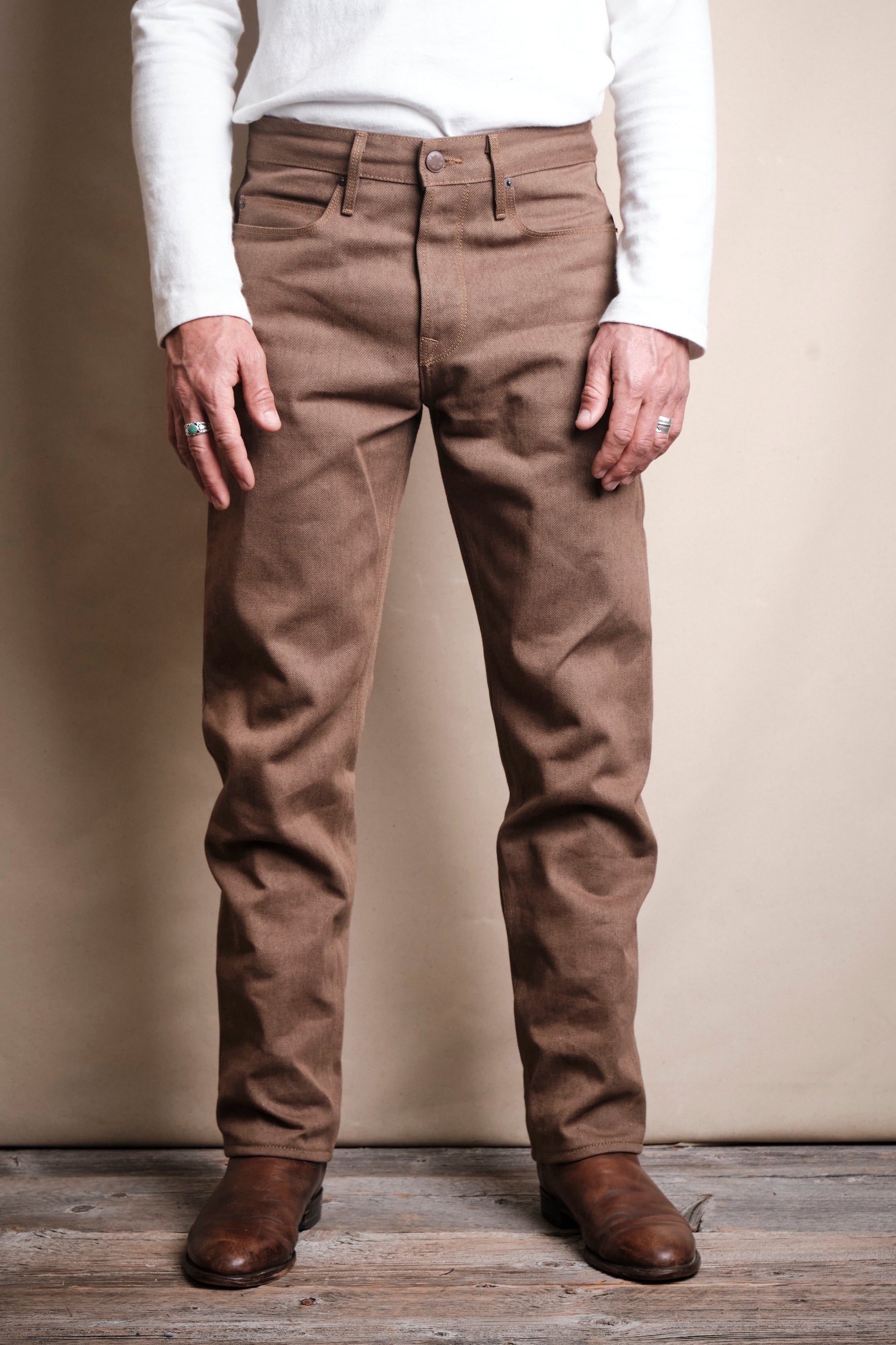 Portola Classic Taper <span> 15 Ounce Brown Denim </span>