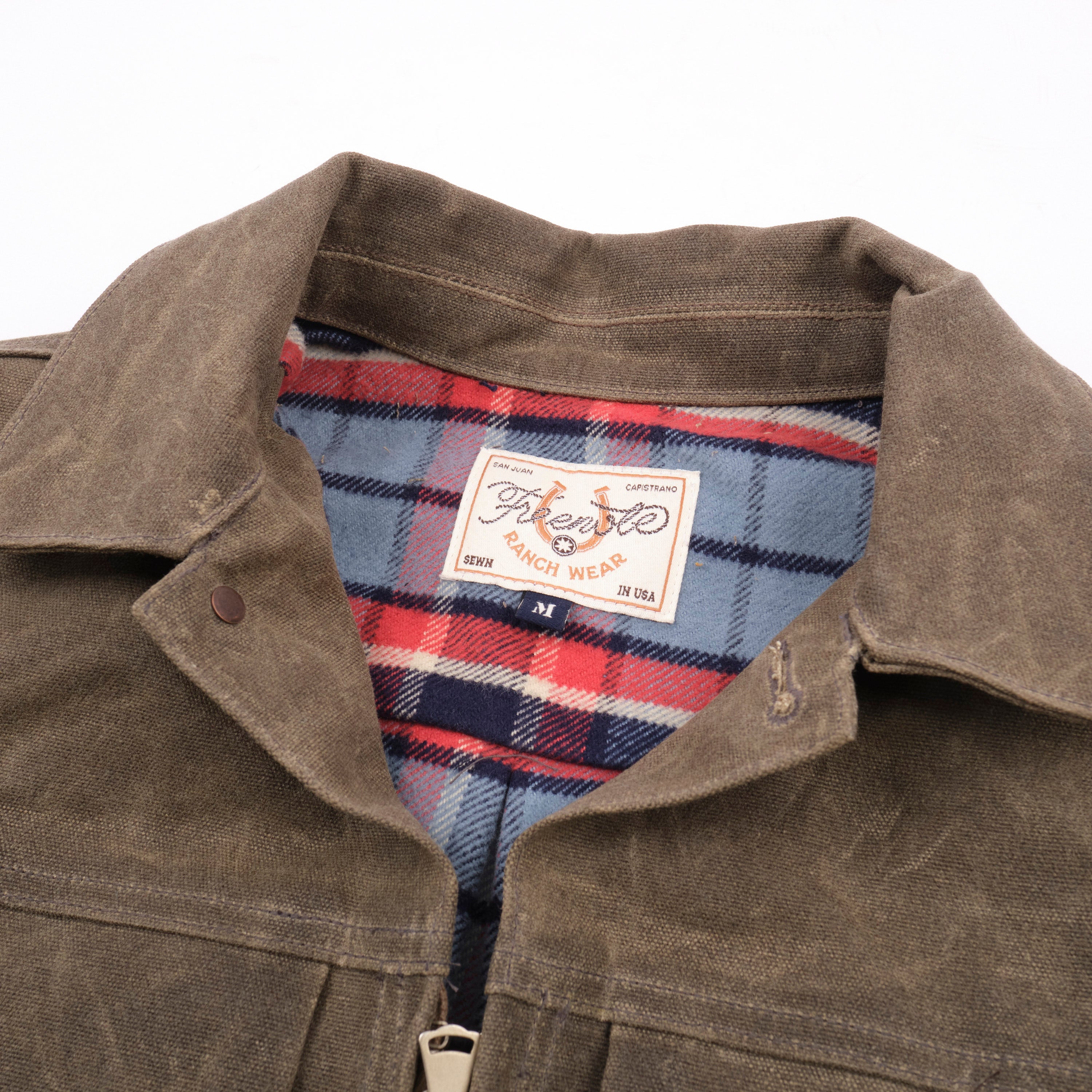 Faro Jacket Tobacco Heavy Waxed Canvas Blue Lining